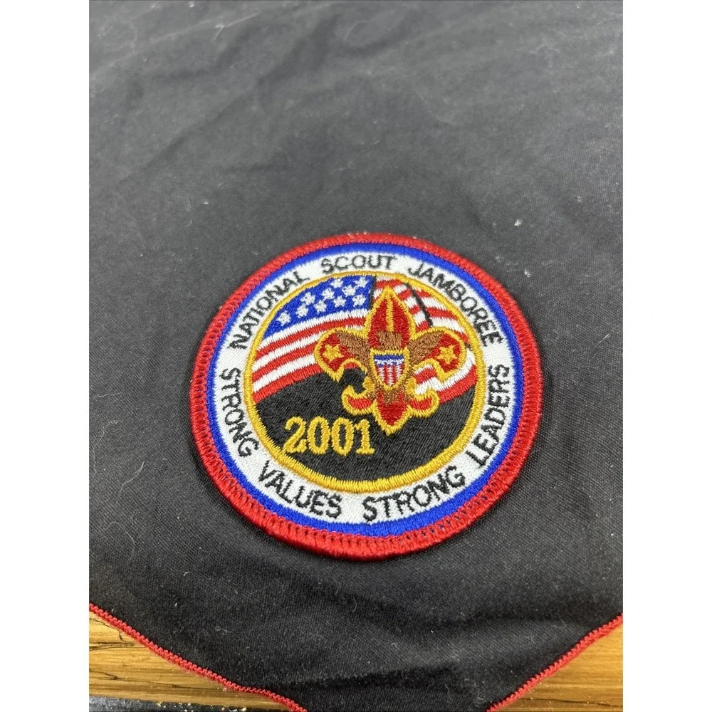 Cub Scout Nat'l Scout Jamboree Patch Neckerchief Black/Red Scarf BSA Boy Scouts